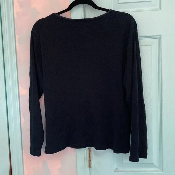 Navy ribbed Lauren Ralph Lauren thermal top - Picture 2 of 6
